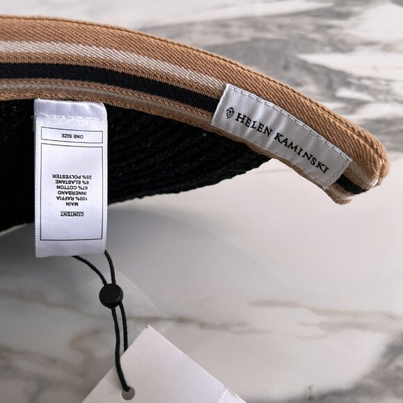 NWT - Helen Kaminski Bianca 12 Visor - Charcoal w/ Black Stirpe??️